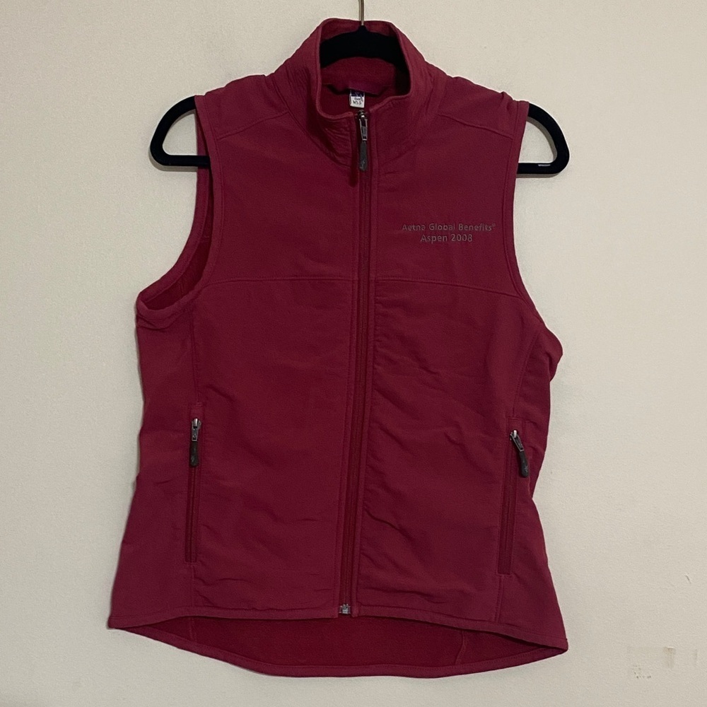 Ibex wool Red Sleeveless Zip-Up Vest soft shell women S casual cozy outdoor
